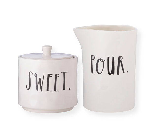 Rae Dunn Stem Print Creamer and Sugar
