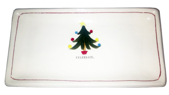 Christmas Tree Celebrate - Porcelain 11x5 Platter