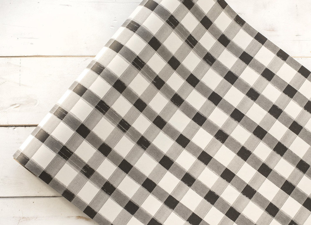 Painted Check Paper Table Runner