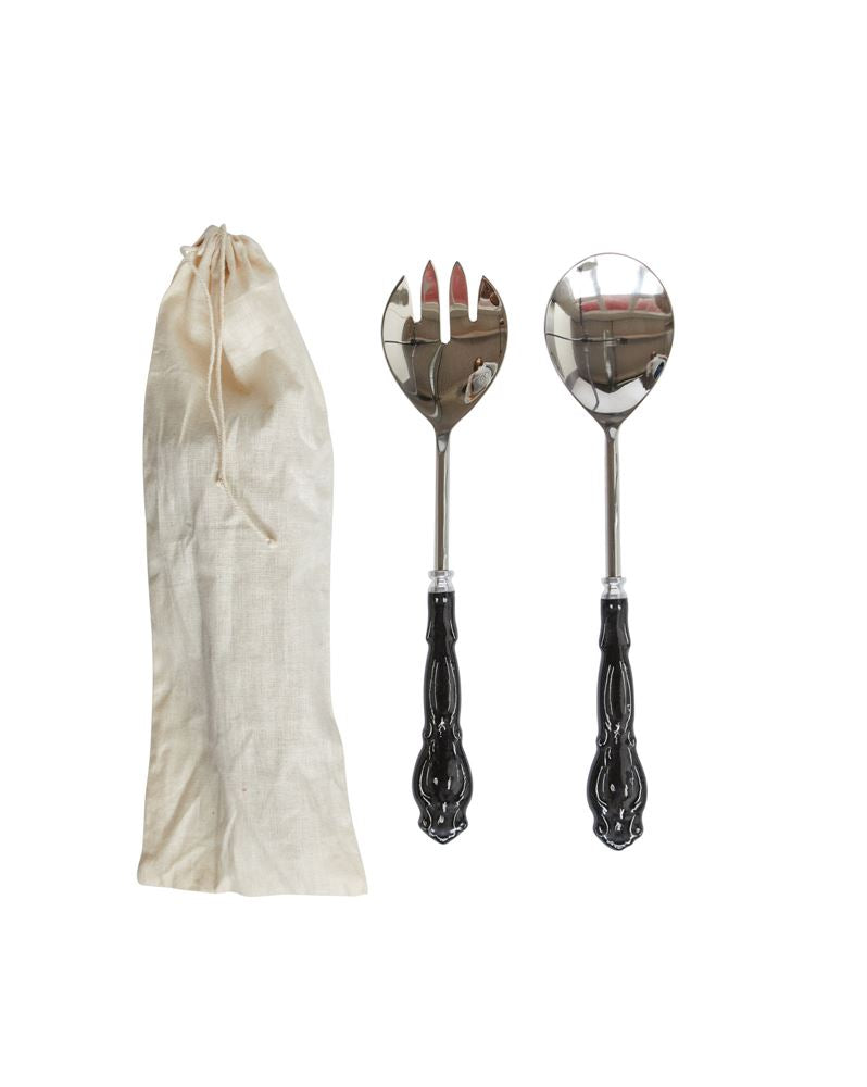 Black Handled Salad Servers