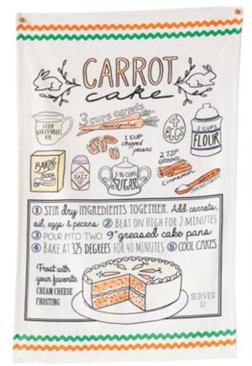 Cotton Printed Recipe Tea Towels, 4 styles