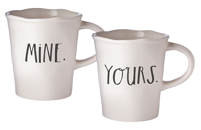 Rae Dunn Stem Print Cafe Mugs - Mine & Yours