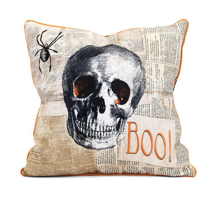 Apothecary Halloween Skull Pillow