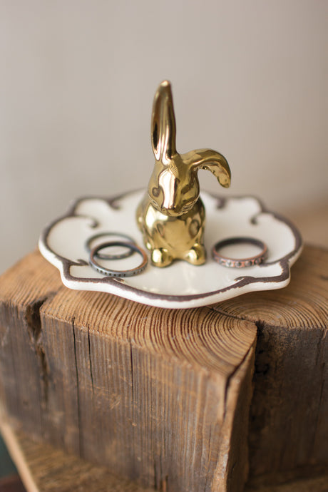 Ceramic Rabbit Ring Holder