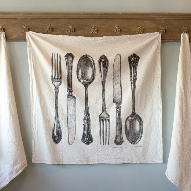 Fork, Spoon Tea Towel
