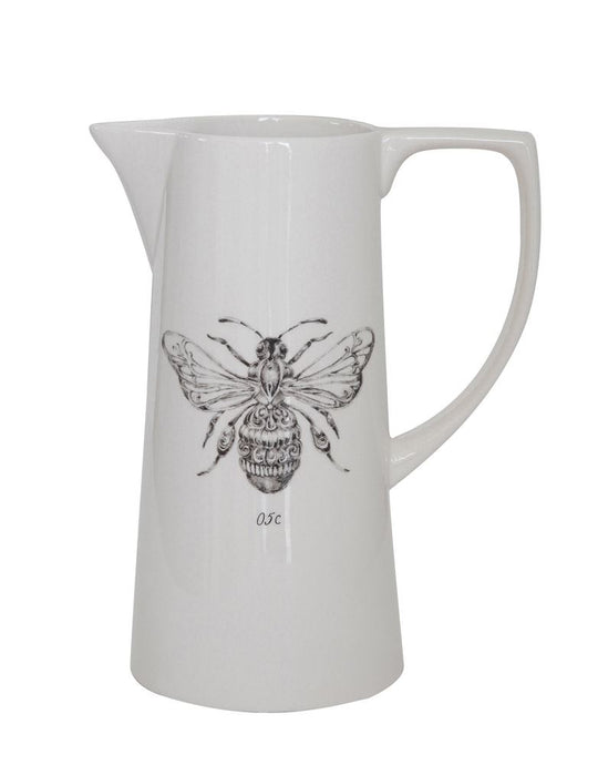 Bee White Ceramic Pitcher