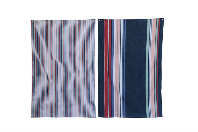 Blue Striped Cotton Tea Towels